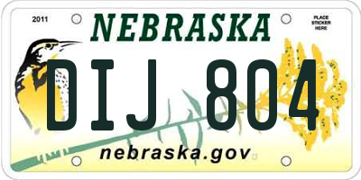 NE license plate DIJ804