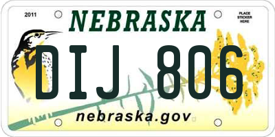 NE license plate DIJ806