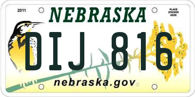 NE license plate DIJ816