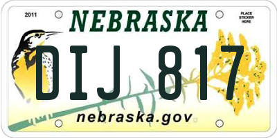NE license plate DIJ817