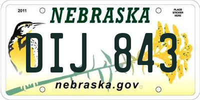 NE license plate DIJ843