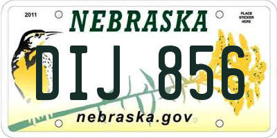 NE license plate DIJ856