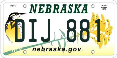 NE license plate DIJ881