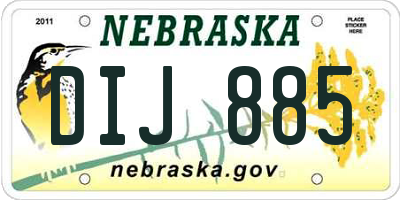 NE license plate DIJ885