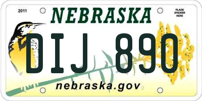 NE license plate DIJ890