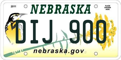 NE license plate DIJ900