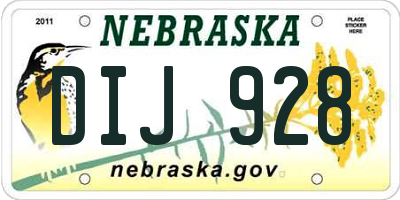 NE license plate DIJ928