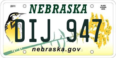 NE license plate DIJ947