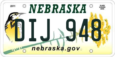NE license plate DIJ948