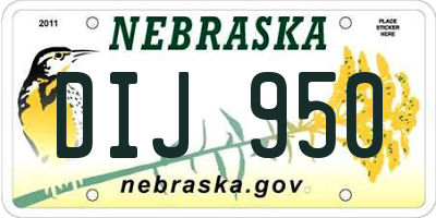 NE license plate DIJ950