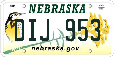 NE license plate DIJ953