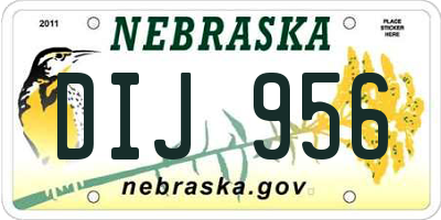 NE license plate DIJ956