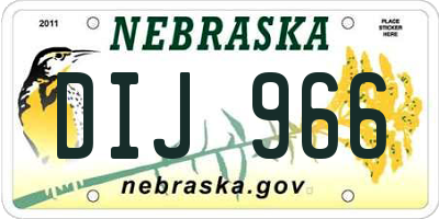 NE license plate DIJ966