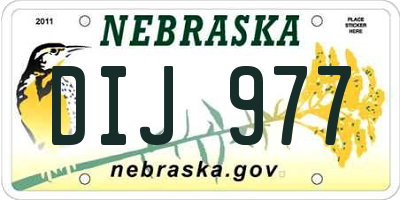NE license plate DIJ977