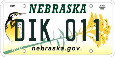 NE license plate DIK011
