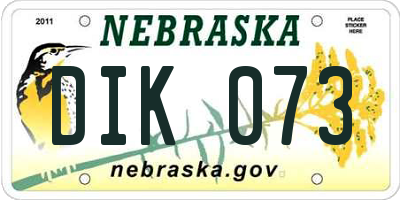 NE license plate DIK073