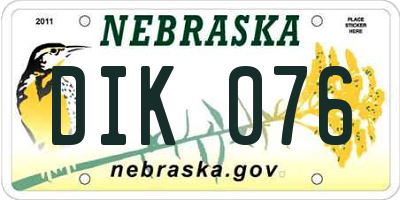 NE license plate DIK076