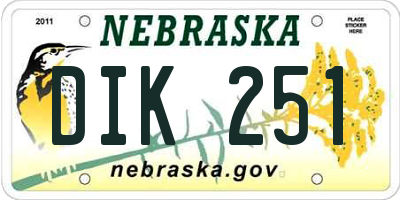 NE license plate DIK251