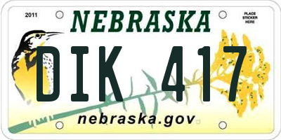 NE license plate DIK417