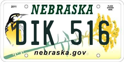 NE license plate DIK516