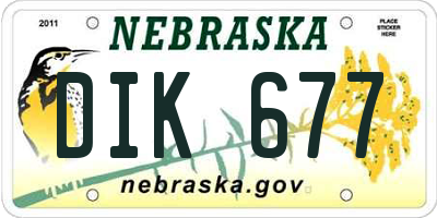 NE license plate DIK677