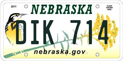 NE license plate DIK714