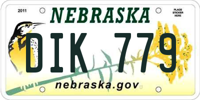 NE license plate DIK779
