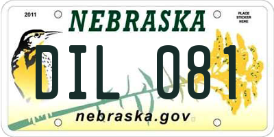 NE license plate DIL081