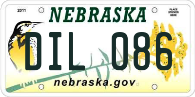 NE license plate DIL086