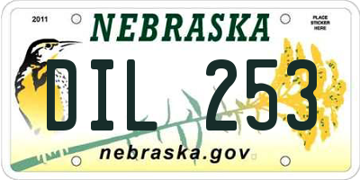NE license plate DIL253