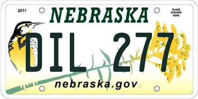 NE license plate DIL277