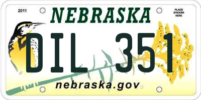NE license plate DIL351