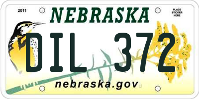 NE license plate DIL372