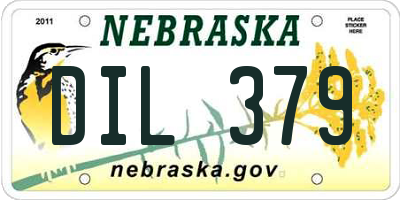 NE license plate DIL379