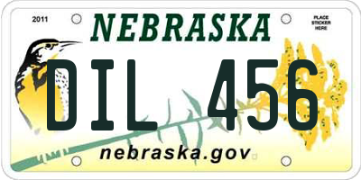 NE license plate DIL456