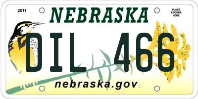 NE license plate DIL466