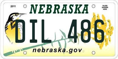 NE license plate DIL486