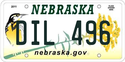 NE license plate DIL496