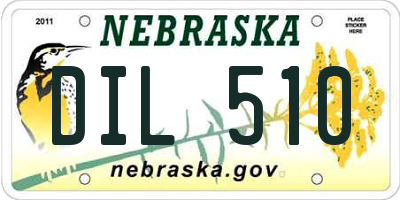 NE license plate DIL510