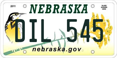 NE license plate DIL545