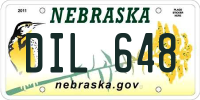 NE license plate DIL648