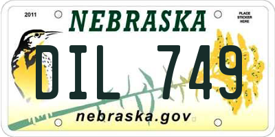 NE license plate DIL749