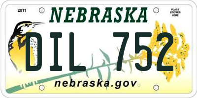NE license plate DIL752