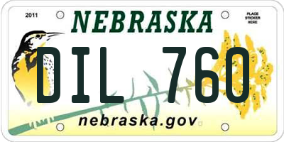 NE license plate DIL760