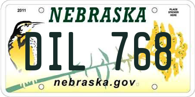 NE license plate DIL768