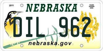 NE license plate DIL962