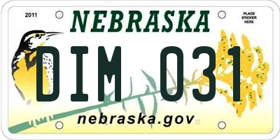 NE license plate DIM031
