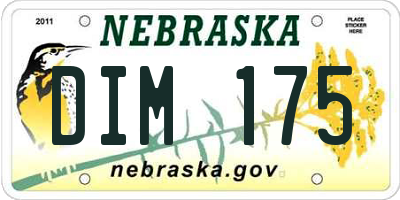 NE license plate DIM175