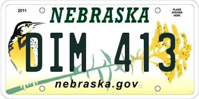 NE license plate DIM413