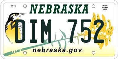 NE license plate DIM752